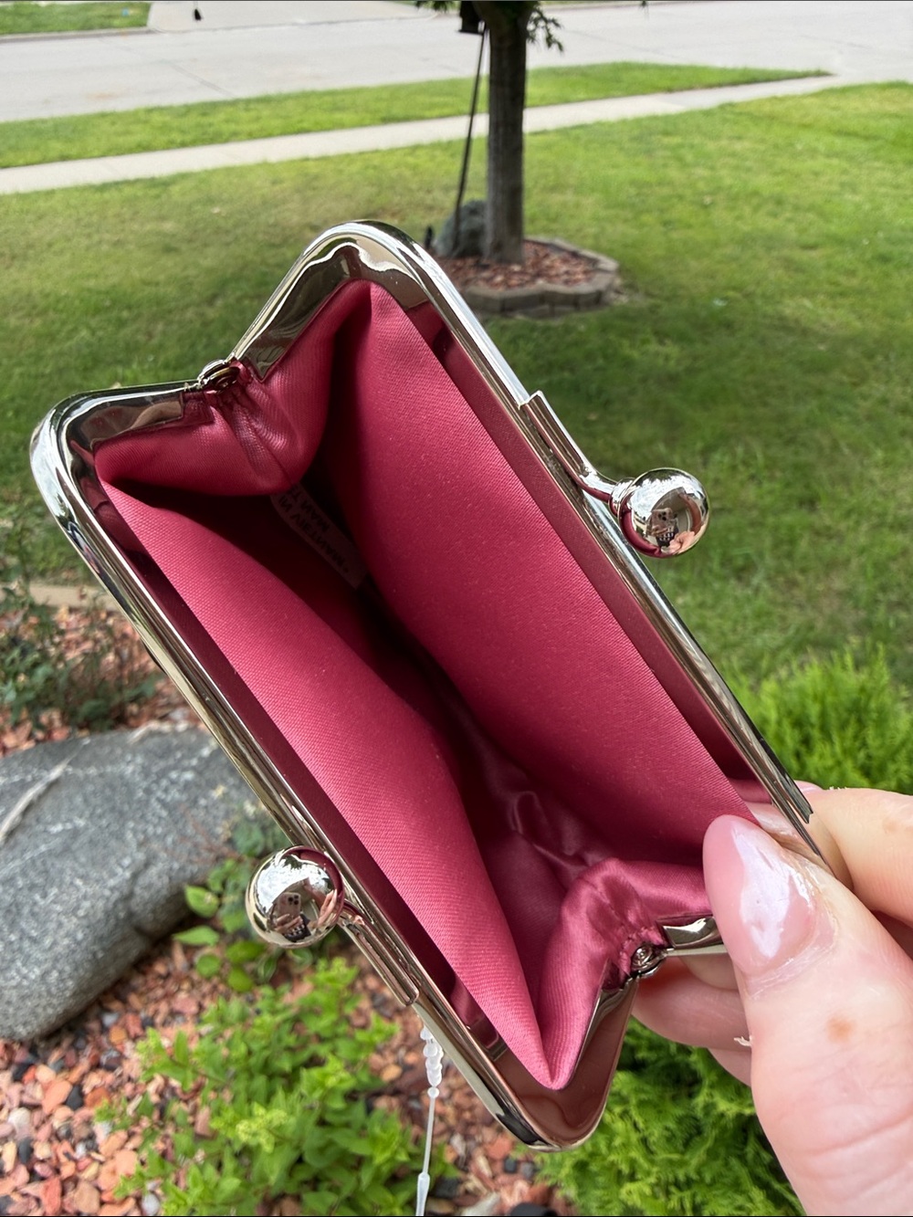Coach Coral Pink Bow 🎀 Frame Mini Clutch Kiss-lock - Picture 6 of 8